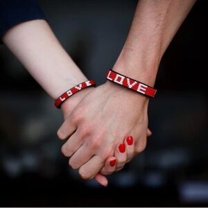 #loveisproject Red Beaded Love Bracelet